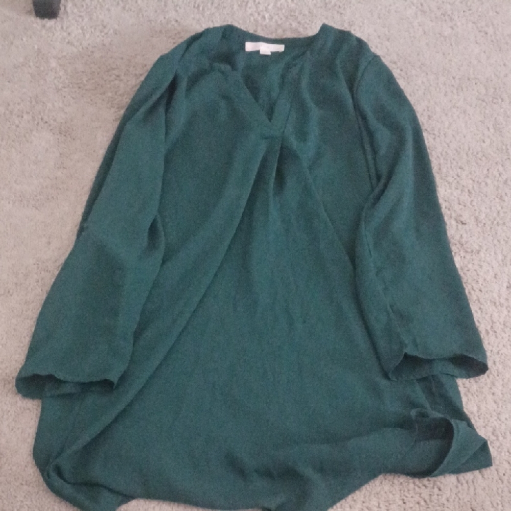 Elegant Green Long Sleeve Dress by Timing